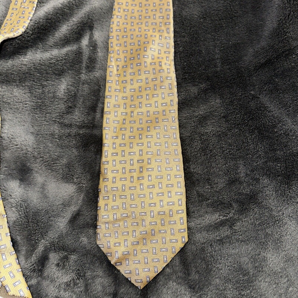 Daniel Milano Tie 100% Silk Italy Made Blue Yellow‎ Abstract Geometric…New